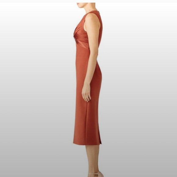 Cinq a Sept Adelise Sheath Midi Dress Rust Size 00 - Picture 4 of 8